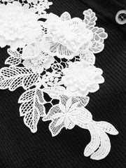 Cardigan maille côtelée applique fleurie