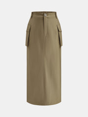Ensemble veste courte jupe midi cargo