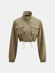 Ensemble veste courte jupe midi cargo