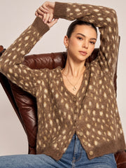 Cardigan col V tacheté