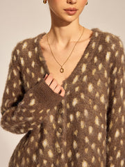 Cardigan col V tacheté