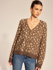 Cardigan col V tacheté