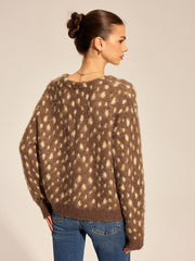 Cardigan col V tacheté