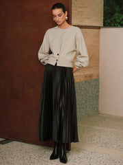 Pull boutonné manches longues