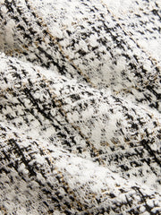 Blazer tweed carreaux à passepoils