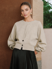 Pull boutonné manches longues