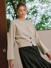 Pull boutonné manches longues
