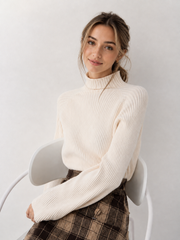 Pull côtelé uni