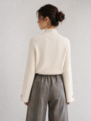 Pull côtelé uni