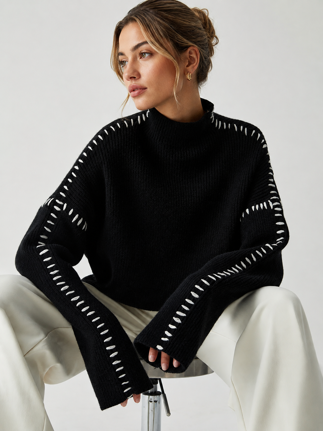 Pull col montant oversize
