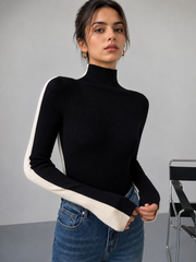 Top bicolore manches longues tricot