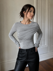 Chemise plissée manches longues