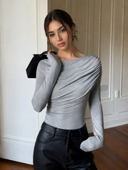 Chemise plissée manches longues