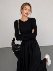 Robe longue manches longues à poches
