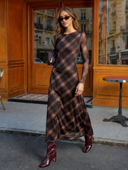 Robe maxi manches longues en maille