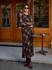 Robe maxi manches longues en maille