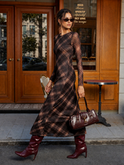 Robe maxi manches longues en maille