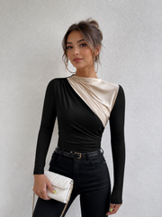 T-shirt color block manches longues