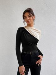 T-shirt color block manches longues