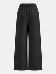 Pantalon noir jambe large à poches, pièce seule, vue de dos