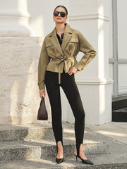 Pantalon skinny à étrier noir, vue portée de face