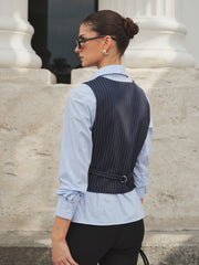 Ensemble gilet rayé et chemise