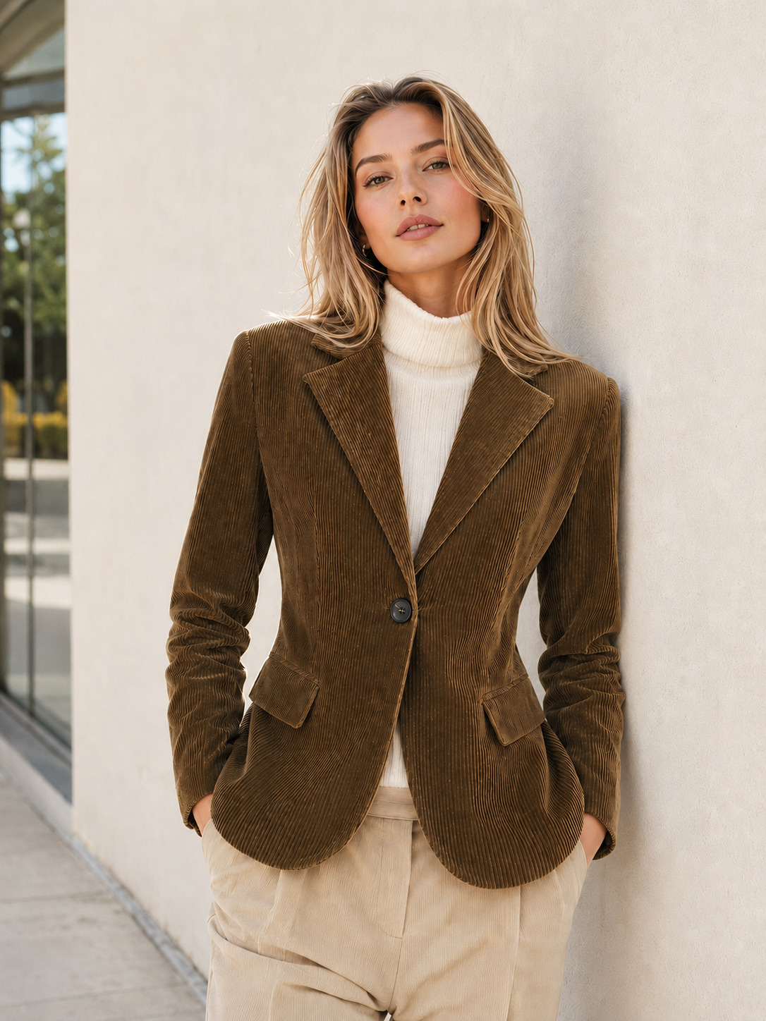 Blazer velours côtelé ajusté