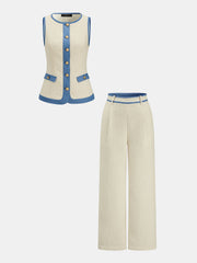Ensemble tweed pantalon large