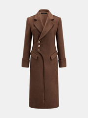 Manteau long mixte laine