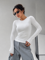 Chemise manches longues col rond