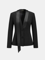 Blazer smoking noir à lavallière