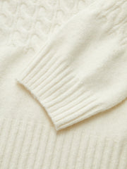 Pull maille torsadée col plié