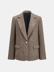 Blazer chevron à un bouton