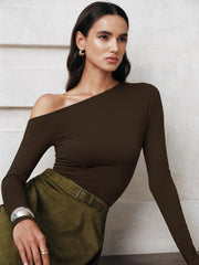 Blouse asymétrique à manches longues