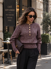 Pull maille col Henley