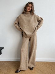 Ensemble pull col roulé tricot