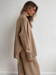 Ensemble pull col roulé tricot