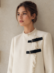 Manteau long à franges