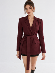 Blazer bordeaux à ceinture