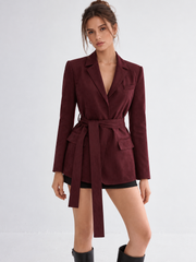 Blazer bordeaux à ceinture