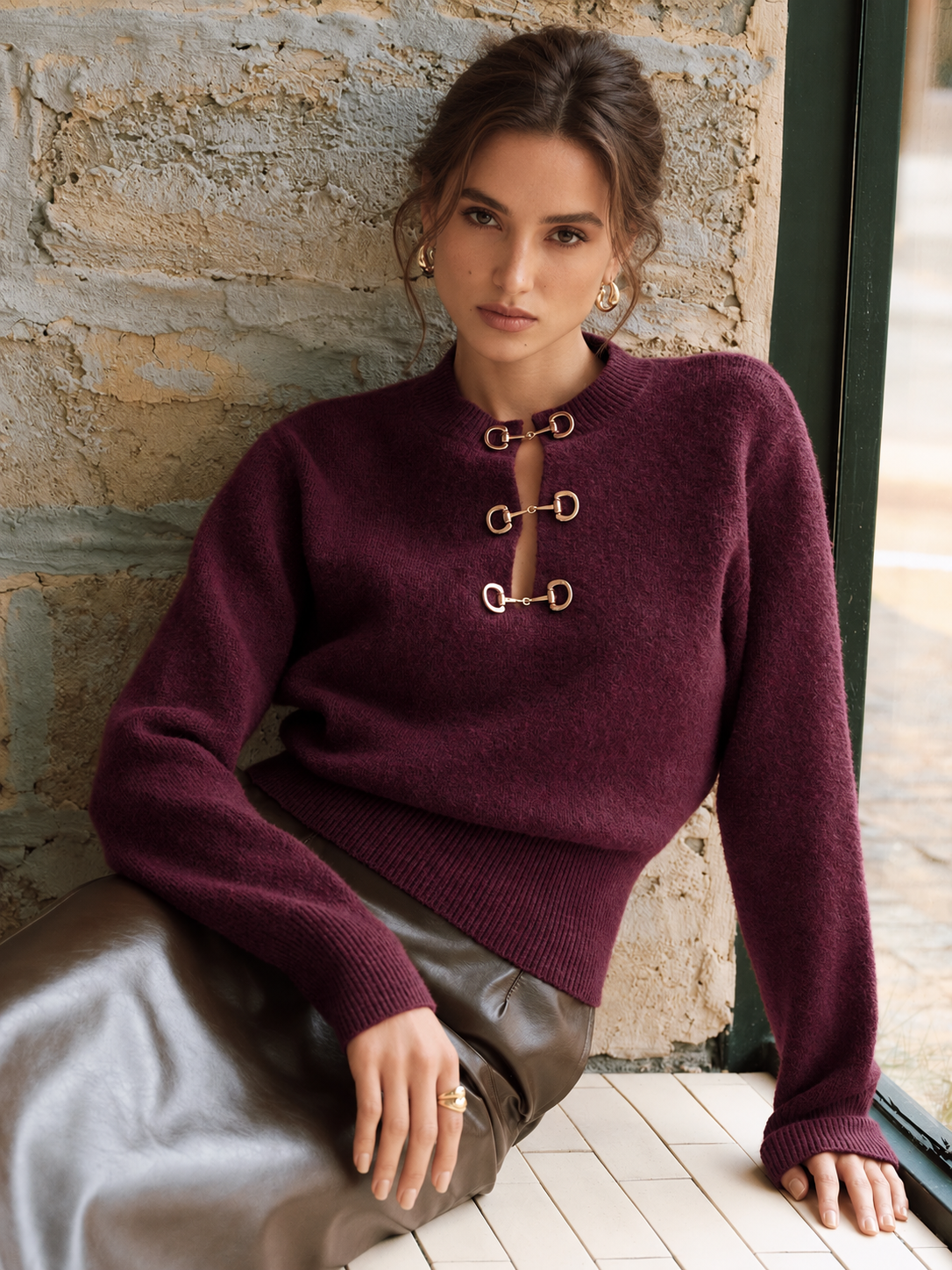 Pull manches longues détail mors