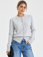 Cardigan col rond boutonné