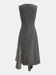 Robe midi asymétrique à carreaux