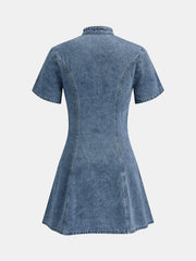 Robe mini denim tulipe cintrée