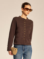 Cardigan tricot passementerie