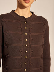 Cardigan tricot passementerie