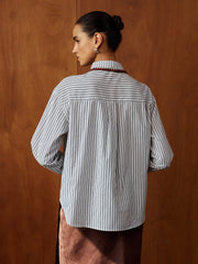 Chemise rayée bord-côte nœud