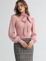 Pull col nœud laine