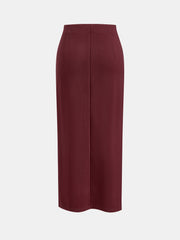 Ensemble top col V jupe midi fendue