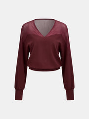 Ensemble top col V jupe midi fendue